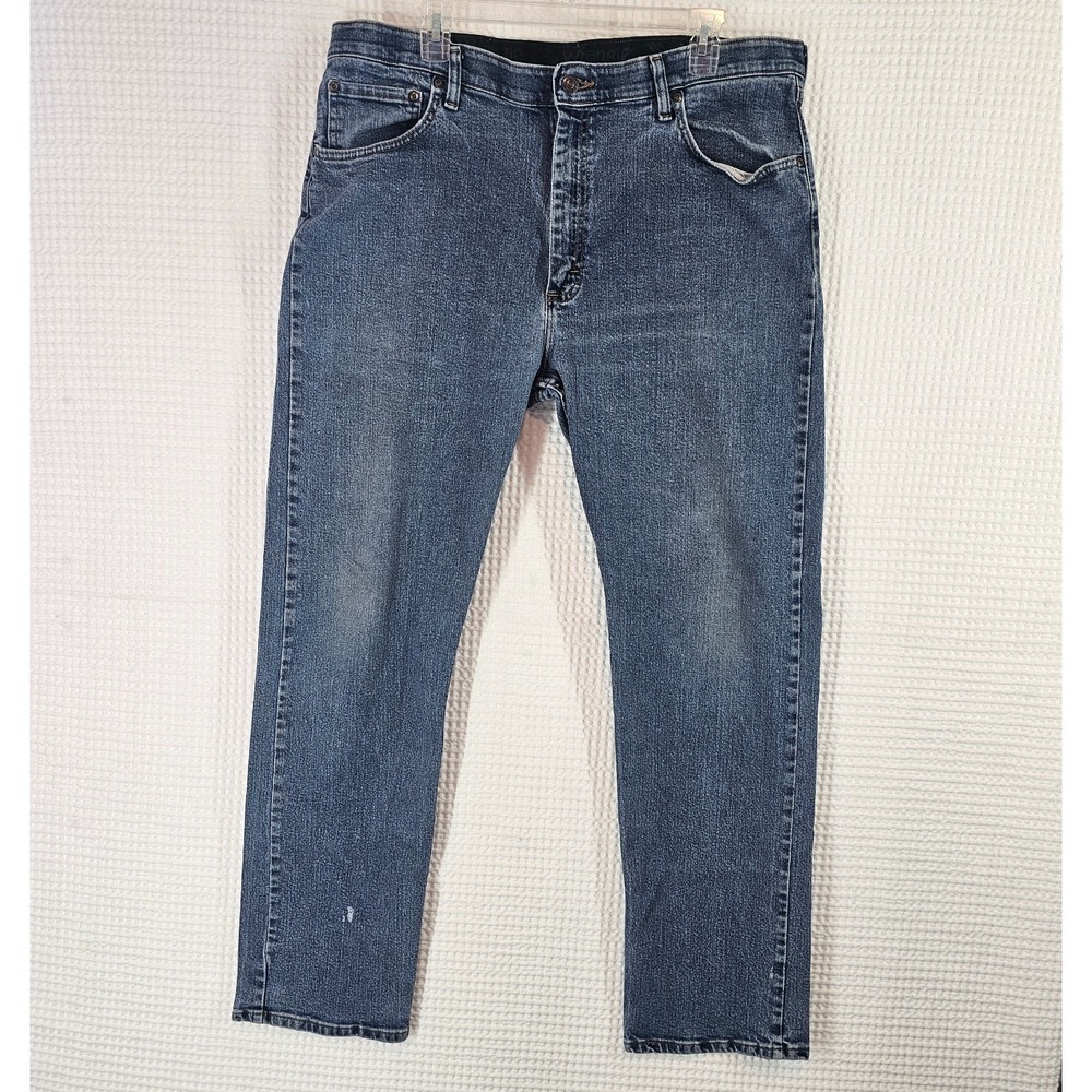 Wrangler Regular Cut Flex Waistband Jeans Mens 96CFWSW 38x32 Denim Mexico